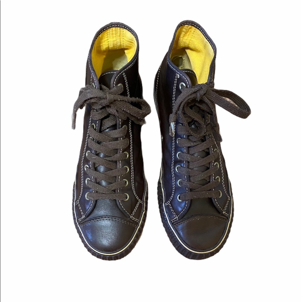 PF Flyers Leather Hi-Top Sz Mens 10 Womens 11.5